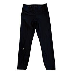 Under Armour Running Tights Womens Size Medium Black Heatgear Compression Crop